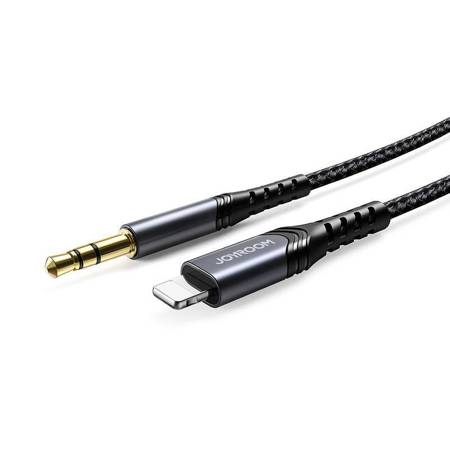 Joyroom kabel audio stereo AUX 3,5 mm mini jack - Lightning do iPhone iPad 1 m czarny (SY-A02)